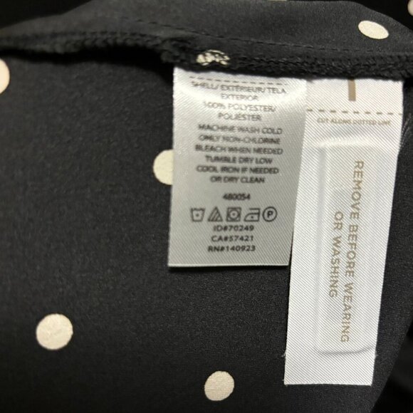 LOFT Womens  Petites Polka Dot Button-Front Dress Size 10P Black & White - Picture 9 of 9